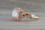 Clovis 6.5mm Charles Colvard Forever Brilliant Cushion Moissanite 14k Gold Ring M3078