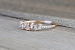 Manhattan 14kt Gold Round Brilliant Baguette Cut Diamond Ring Engagement Wedding Band