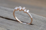 Manhattan 14kt Gold Round Brilliant Baguette Cut Diamond Ring Engagement Wedding Band