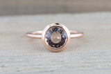 14k Rose Gold Round 7mm Mortganite Solitaire Bezel Engagement Wedding Anniversary Ring
