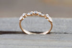 18k Rose Gold Diamond Pear Round Shape Diamond Wedding Anniversary Love Band Ring