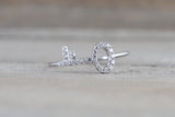 18k White Gold Diamond Key Fashion Ring Love