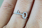 18k White Gold Diamond Key Fashion Ring Love