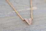 14k Rose Gold Heart Micro Pave Diamond Invisible Dainty Pendant Charm