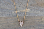 14k Rose Gold Heart Micro Pave Diamond Invisible Dainty Pendant Charm