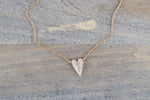 14k Rose Gold Heart Micro Pave Diamond Invisible Dainty Pendant Charm