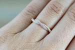 14k Rose Gold Solid Dainty Diamond Rope Design Band Wedding Anniversary Love Ring Band Vintage Thin