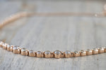 14k Solid Rose Gold Champagne Diamond Single Prong Adjustable Bracelet 1.82 carats