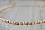 14k Solid Rose Gold Champagne Diamond Single Prong Adjustable Bracelet 1.82 carats