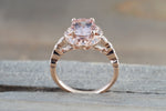 Art Deco Oval Halo Morganite Ring ASPER1430025