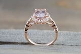 Art Deco Oval Halo Morganite Ring ASPER1430025