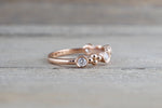 Bezel Diamond Clover Bead Band Ring