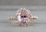 Art Deco Oval Halo Morganite Ring ASPER1430025