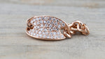 Oval Pave Diamond Tag Chain Link Ring