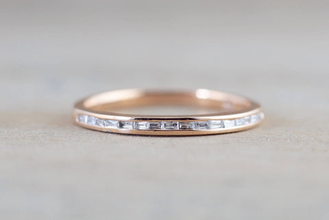 Smooth Channel Baguette Diamond Band