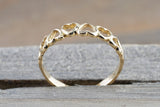 14k Yellow Gold Open Heart Band Ring