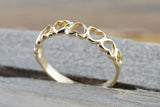 14k Yellow Gold Open Heart Band Ring