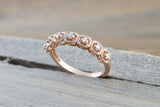 14k Rose Gold Diamond Cushion Rope Halo Anniversary Promise Engagement Band Ring Wedding