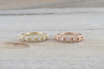 14k Rose Gold Diamond Cushion Rope Halo Anniversary Promise Engagement Band Ring Wedding