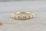 14k Yellow Gold 7 Round Rope Halo Diamond Wedding Anniversary Love Engagement Ring Band