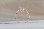 14k Rose Gold Elongated Oval Cut Morganite Diamond Infinity Twist Engagement Ring