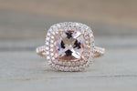 Payment Plan Double Halo Cushion Morganite