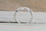 14k White Gold Round Cut Diamond Segment Marquise Stackable Ring Band Wedding Anniversary