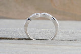 14k White Gold Round Cut Diamond Segment Marquise Stackable Ring Band Wedding Anniversary