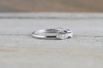 14k White Gold Round Cut Diamond Segment Marquise Stackable Ring Band Wedding Anniversary