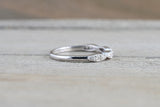 14k White Gold Round Cut Diamond Segment Marquise Stackable Ring Band Wedding Anniversary