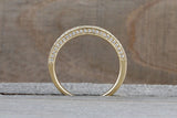 14k Yellow Gold Round Cut Diamond 3 Face Stackable Ring Band Wedding Promise Love