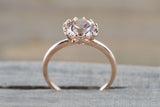 8mm Melrose 14k Gold Round Morganite Ring