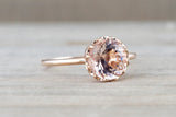 8mm Melrose 14k Gold Round Morganite Ring