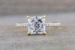 Ondrea 7mm Princess Moissanite Hidden Under Halo Diamond Engagement Ring M3074