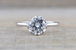 Melrose Solitaire Round Moissanite 8mm Ring Charles & Colvard