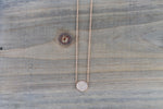 14k Rose Gold Circle Disk Round Micro Pave Diamond Invisible Dainty Pendant Charm