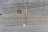 14k Rose Gold Circle Disk Round Micro Pave Diamond Invisible Dainty Pendant Charm