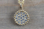 Gold Diamond Disc Round Circle Pendant with Chain Necklace Medallion AN1001