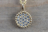 Gold Diamond Disc Round Circle Pendant with Chain Necklace Medallion AN1001
