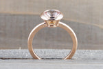 14k Rose Gold Round 7mm Mortganite Solitaire Bezel Engagement Wedding Anniversary Ring