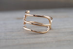 18K Rose Gold Diamond Twist Row Diamonds Fashion Ring
