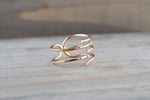 18K Rose Gold Diamond Twist Row Diamonds Fashion Ring