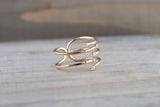18K Rose Gold Diamond Twist Row Diamonds Fashion Ring