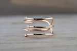 18K Rose Gold Diamond Twist Row Diamonds Fashion Ring