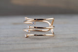 18K Rose Gold Diamond Twist Row Diamonds Fashion Ring