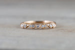 18k Rose Gold Diamond Pear Round Shape Diamond Wedding Anniversary Love Band Ring