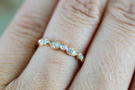 18k Rose Gold Diamond Pear Round Shape Diamond Wedding Anniversary Love Band Ring