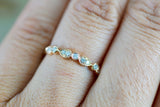 18k Rose Gold Diamond Pear Round Shape Diamond Wedding Anniversary Love Band Ring