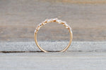 18k Gold Diamond Baguette Zig Zag Marquis and Rectangle Segments Ring Band