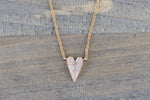 14k Rose Gold Heart Micro Pave Diamond Invisible Dainty Pendant Charm